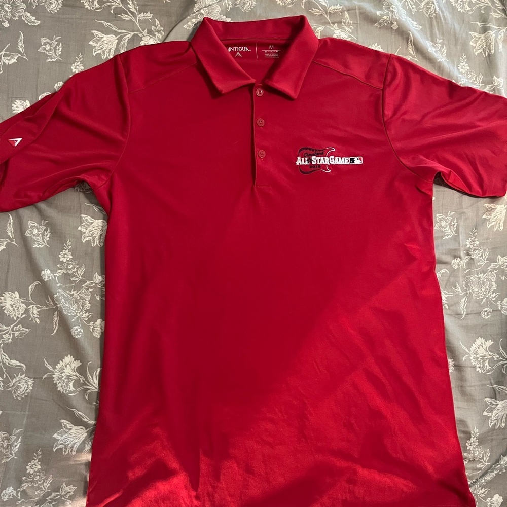 2019 MLB All Star Game Cleveland Antigua Red Polo Shirt